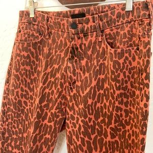 MOTHER leopard print denim